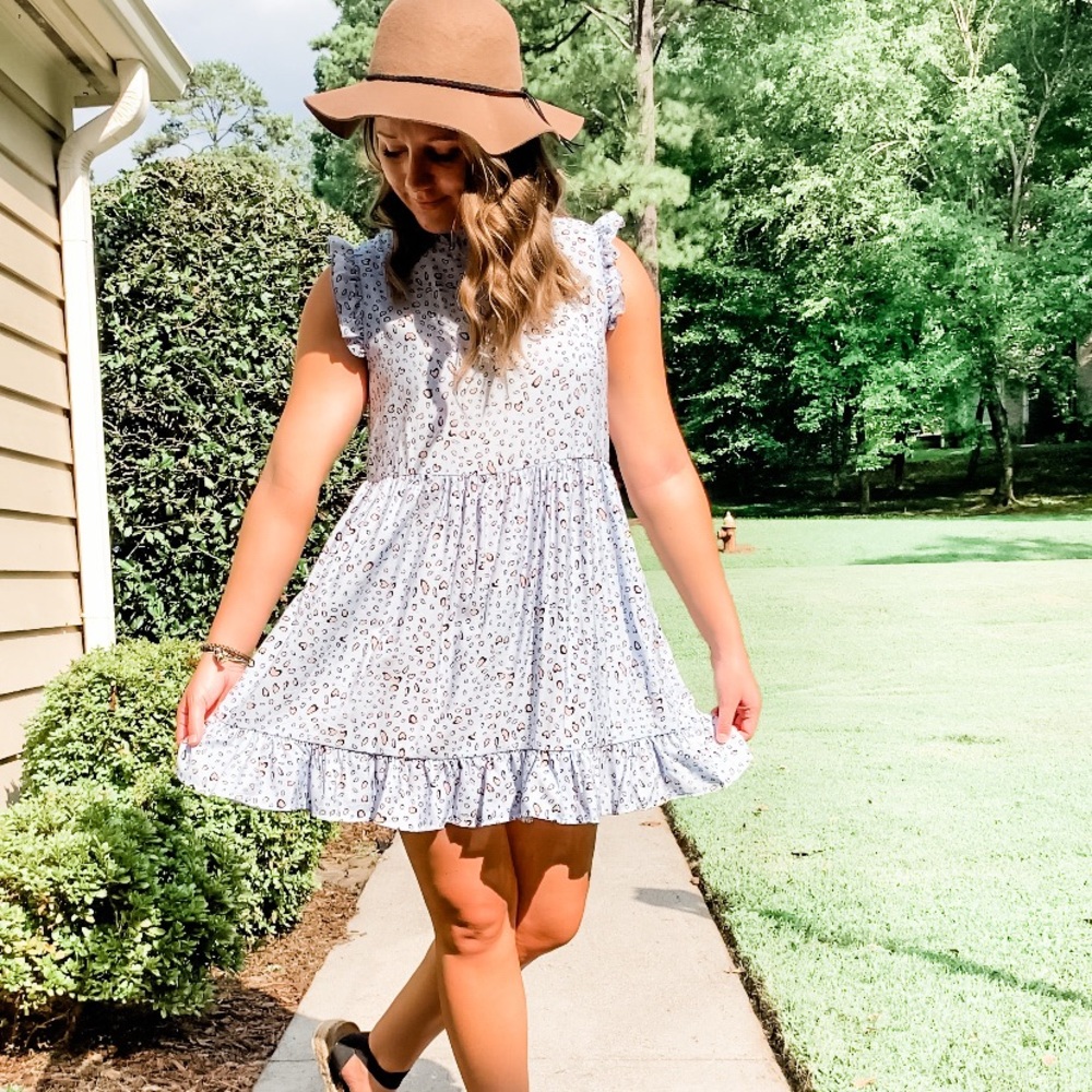Cheetah print baby doll dress